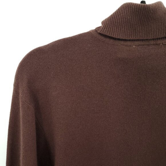 VTG Ton Reve 100% Cashmere Turtleneck Sweater L Brown - Picture 10 of 14